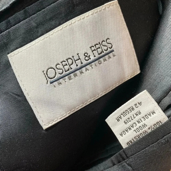 Joseph & Feiss Wool Suit 2 Button Blue Blazer Sport Coat Jacket Men 42R Pockets - Picture 4 of 8